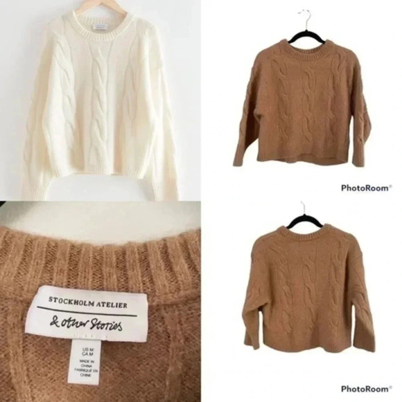 STOCKHOLMATELIER &other Stories cable knit wool/alpaca blend sweater Medium - Picture 1 of 9